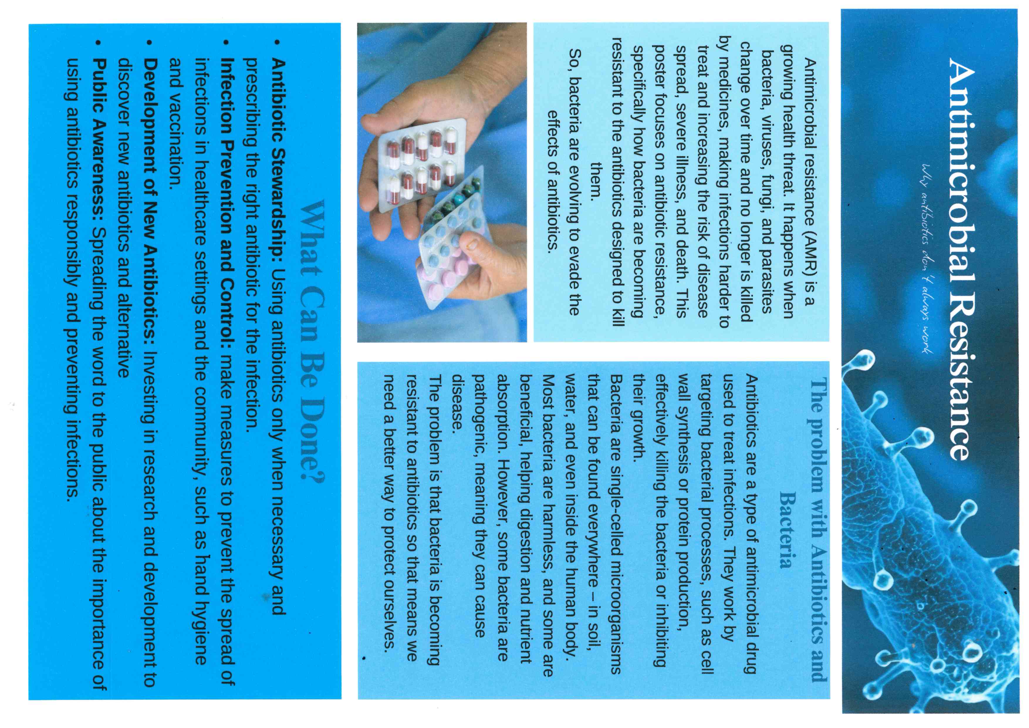 A poster using research and knowledge to outline the importance of 'World Antimicrobial Awareness Week'